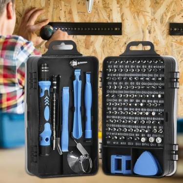 Imagem de Conjunto de chaves de fenda de precisão 115 em 1, kit de ferramentas de reparo com pontas, alça, haste de extensão, pinças para laptop, relógio, telefone, console de jogos, eletrônicos