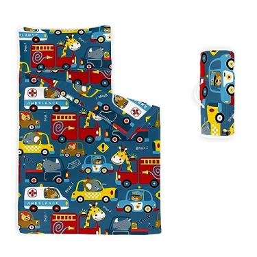 Imagem de Datura home Tapete de soneca – Saco de dormir de carros de animais com travesseiro removível – creche e festas do pijama, pré-escola jardim de infância para crianças, meninos e meninas (padrão animal)