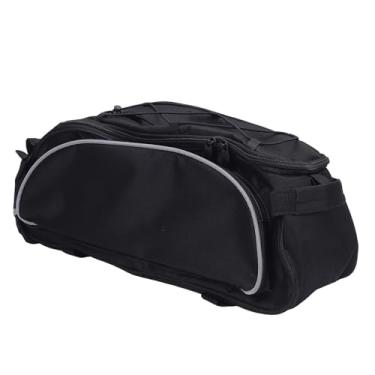 Imagem de Zyyini Saco de Rack Traseiro para Ciclo de Poliéster 600D Zíper Em Forma de U Resistente à água para Esportes Ao Ar Livre, Acabamento Reflexivo (Tudo preto)