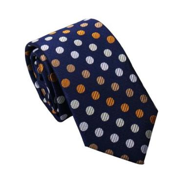 Imagem de Gravata Masculina Estilo Paisley Verde Laranja Azul Escuro Slim Fit Mo