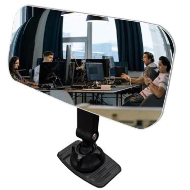 Imagem de Acessórios de cubículo, espelho de mesa de acrílico, cubículo de escritório para cubículo, mesa, computador, monitor para ver atrás de você, espelho convexo adesivo para segurança pessoal do carro (17