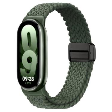 Imagem de Issinlky Pulseira trançada de nylon compatível com Xiao Mi Band 8/9/10, tira elástica para mulheres e homens