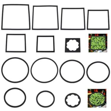 Imagem de BENECREAT 28 anéis de alimentação para peixes, 2 estilos de corrente flutuante de plantas de aquário de 9 a 19 cm, acessórios para aquário de peixes para Betta (preto)