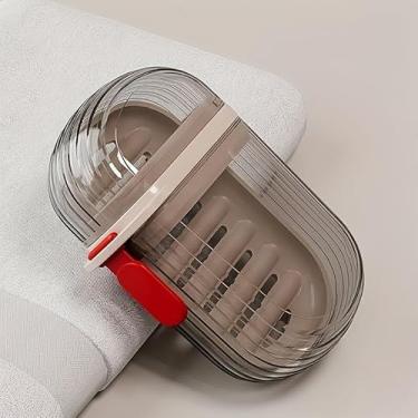 Imagem de Estojo de sabão de viagem compacto durável tampa selada PET resistente a vazamentos portátil para academia, acampamento, viagens de negócios, chuveiro, 1 peça