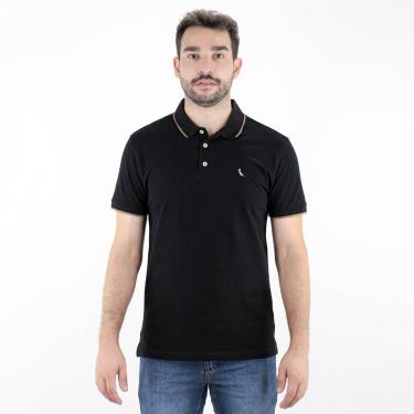 Imagem de Camiseta Polo Reserva Enxuto Friso Único Preto - Masculino-Masculino