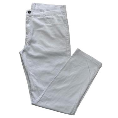 Imagem de Calça masculina sarja e jeans slim com elastano basica para homem a pr