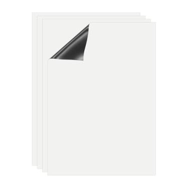 Imagem de PATIKIL Quadro apagável a seco, pacote com 4 ímãs A4, quadro branco, calendário de geladeira, quadro magnético, material de escritório para casa, cozinha, geladeira, mesa, parede, branco