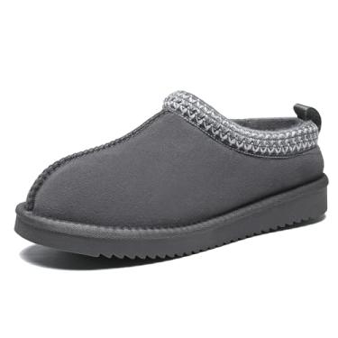 Imagem de Meik Mangni Pantufas femininas plataforma mini botas de pele sintética quente para inverno sapatos aconchegantes para uso interno e externo, Cinza, 11