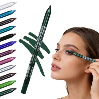 Imagem de Delineador de lápis à prova d'água, à prova de manchas, gel de cor cremosa delineador líquido, enchimento de meia para mulheres (verde escuro)