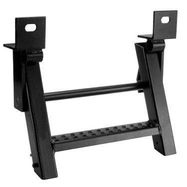 Imagem de Caminhonete retrátil de 1 degrau, caminhonete, caminhonete, antiderrapante, suporte em forma de L, preto, escada, universal