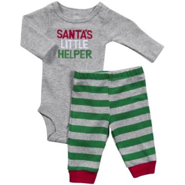 Imagem de Conjunto de macac o e cal a Carter's para beb s meninos e papai noel, Santas Little Helper, Newborn
