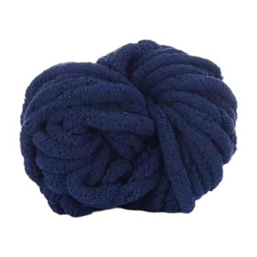Imagem de Vaveren Fio de lã grosso e macio de 2 cm para tricô manual, ideal para almofadas, camas, cercas, travesseiros, tecelagem e suéteres, Marinha