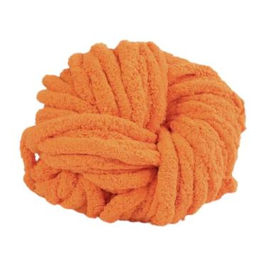 Imagem de Fancyes Fio jumbo lavável, fio grosso para tricô, manta, macramê, gorros e suéteres, Amarelo Alaranjado