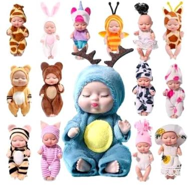 Imagem de Kit 6 Bonecas Bebê Reborn Dormindo com Mantinha Fantasia de Bichinhos - Bonequinhas Fofas Recém-Nascido - Brinquedo POWER TOYS para Meninas a Partir de 3 Anos