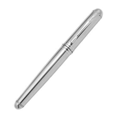 Imagem de ONECMN Caneta-tinteiro luxuosa, elegante, média, oblíqua, tipo iraurita, caneta, artigos de papelaria, material escolar de escritório (champanhe prata)