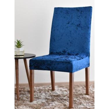 Imagem de Kit Com 4 Capas Para Cadeiras Em Veludo Alemão Molhado/ Cristal Premiu