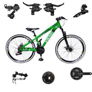 Imagem de Bicicleta 26 VikingX T25 24v Index Freeride Shimano Cubo k7 Pneu Slick Fino FX 1.50-Unissex