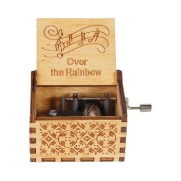 Imagem de Caixa De Música De Madeira Com Manivela, Papai Noel Congelado, Present