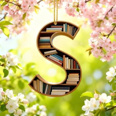 Imagem de Enfeites de Natal A-Z Cristal Pendurado, Enfeites de Árvore de Natal Artesanais com Letra S, Decoração de Carro e Casa - Decoração Artesanal de Acrílico de Natal, Ideias de Troca de Presentes para