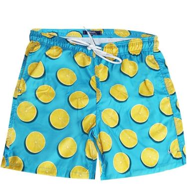 Imagem de Shorts Água Mash Casual Tropical Limão Azul-Unissex