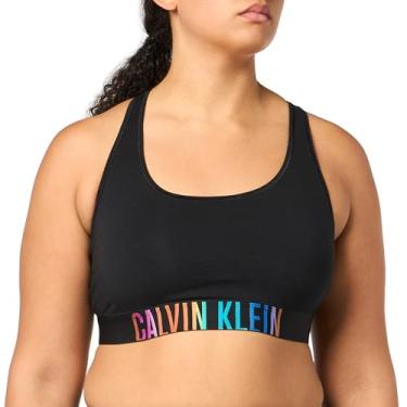 Imagem de Calvin Klein Sutiã feminino Intense Power Pride costas nadador sem forro, Preto com Orgulho Ombre Wb, M
