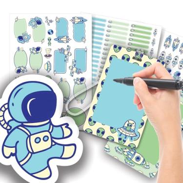 Imagem de Etiqueta Escolar Menino com TAG + Caneta (Astronauta, Etiquetas + 2 TAGs)