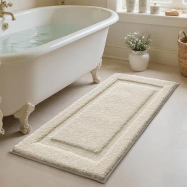 Imagem de LUMI Tapetes de banheiro ultra macios antiderrapantes com suporte de borracha, tapete de banho lavável absorvente, secagem rápida, tapete de pelúcia de microfibra premium atualizado para banheira e