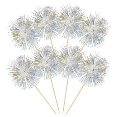 Imagem de ccHuDE 30 peças de topos de cupcake de fogos de artifício de feliz aniversário topos de bolo brilhantes palhetas de cupcake coquetel palitos de frutas palitos de comida de casamento para decorações de