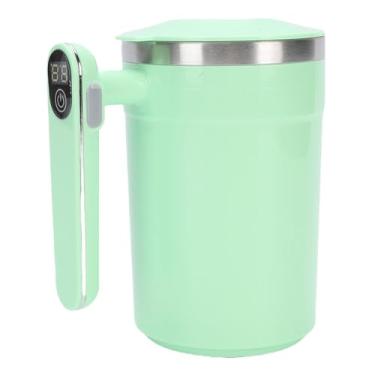 Imagem de Luocute Copo de Agitação Elétrica, Caneca de café Com Agitação Automática de Aço Inoxidável 304 de 400 Ml Com Display Digital de Temperatura, para café, Leite, Cacau, Viagens de (Verde)
