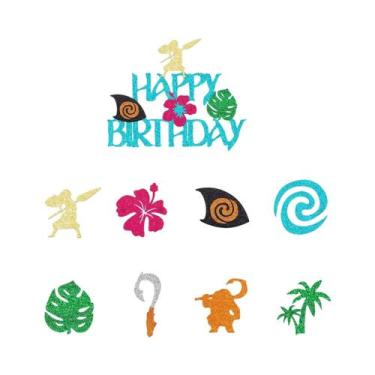 Imagem de Conjunto De Topper De Bolo De Aniversário Moana 49PCS Decorações Temát