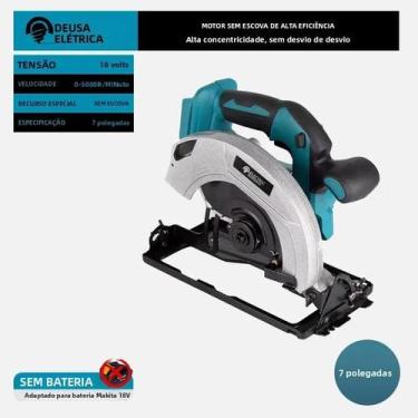 Imagem de Serra Circular Sem Fio De 5/7 Polegadas, 5000rpm, Ajuste De Corte a 45