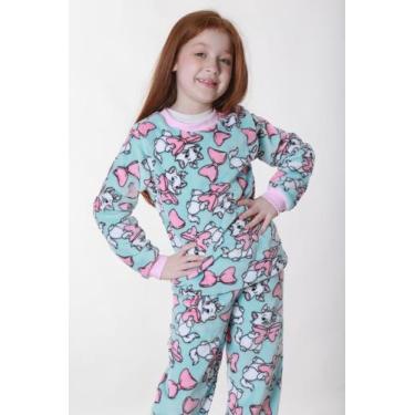 Imagem de Pijama Infantil Fleece estampa de menina aleatoria Dunabella, 06