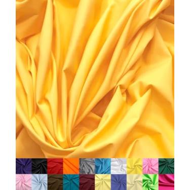 Imagem de Barcelonetta | Tecido de algodão poliéster para costura | Tecido Broadcloth | by The Yard | Rolo de 152 cm de largura | Leve, Respirável | Forro, Tecido Doméstico, Saias, Sacolas (Amarelo Escuro, 1