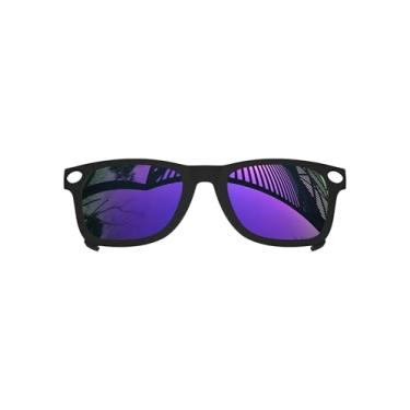 Imagem de MYCOURAG Armação preta com proteção UV para óculos de sol Ray-Ban Meta Wayfarer RW4006-50-22, armação de óculos de sol - Orquídea roxa revestida com espelho, não polarizada