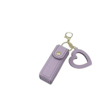 Imagem de Bolsa de batom portátil, carteira, porta-chaves, mini bolsa de armazenamento para mulheres, batons, capa protetora com mini espelho de maquiagem, estojos de viagem para mulheres (roxo