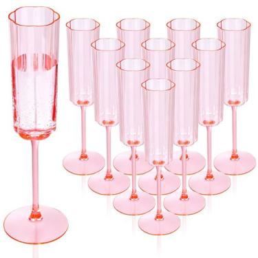 Imagem de Pacote com 36 taças de champanhe rosa YOUBET  Copos de plástico de cha