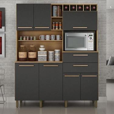 Imagem de Armário de Cozinha Ambiente Monte Rey Cinamomo Grafite - Valdemóveis -