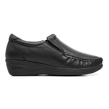 Imagem de Sapato Mocassim Feminino Enfermagem Anti Stress Conforto Couro legitimo (Preto, BR, Adulto, Numérico, 38)
