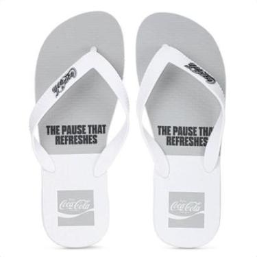 Imagem de Chinelo Coca Cola Block Branco e Cinza - Juvenil-Masculino