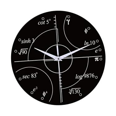 Imagem de Wswqop Relógio de Parede Elements Math - Relógio de Parede Silencioso Sem para Sala de Estar, Escola, Escritório E Sala de Aula, Parábola, Tamanho real