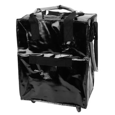 Imagem de Depisuta Sacola de Compras Reutilizável sobre Rodas, Carrinho de Compras Dobrável Com Alças, Saco Rolante Portátil Pequeno Carrinho de Com Rodas, Utilitário para Viagens (Preto)