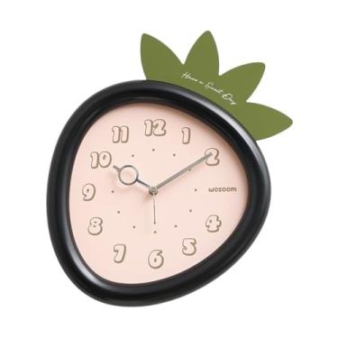 Imagem de KEG801302 Relógio 32 * 36 cm Relógios de parede decorativos elegantes e bonitos para salas de estar, quartos e escritórios, presentes ideais para casa com pregos sem vestígios relógio de parede (rosa)