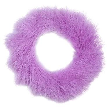 Imagem de Wswqop Guirlanda Artificial, Guirlandas Decorativas Boho para Porta de Entrada, Enfeite de Natal de 50 Cm de Diâmetro para Decoração de Interiores E Casament, Roxa