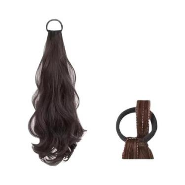 Imagem de Peruca Sintética Longa E Ondulada Com Rabo De Cavalo, Acessório De Cab