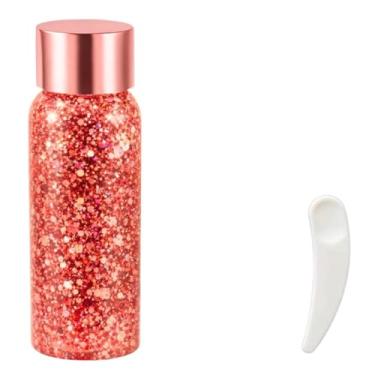 Imagem de Gel Glitter Infantil para Corpo e Cabelo, Pintura Facial em Gel, Maquiagem Brilhante para Festas e Carnaval (Rose Gold)