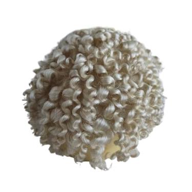 Imagem de Aplique de testa Peruca masculina de renda completa, substituição cabelo humano real para homens, peruca encaracolada(60 white color)