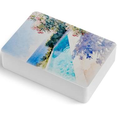 Imagem de Lightwish Caderno de desenho em aquarela com 30 folhas de prensa a frio 600 g/m27 kg, caderno de pintura quadrado portátil rasgável tamanho viagem, papel de arte quadrado de esboço em aquarela 8,9 x