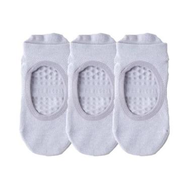 Imagem de Meias Antiderrapantes Para Yoga, Pilates E Dança Femininas Com Alças P