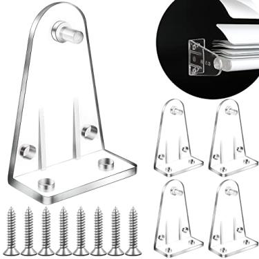 Imagem de Suportes de retenção para persianas de 5 cm, 4 peças, suporte inferior de persianas de plástico transparente, clipes de fixação de trilho inferior cego para persianas horizontais persianas portas de janelas