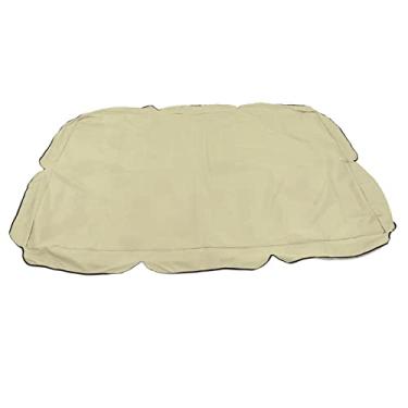 Imagem de Dossel de balanço ao ar livre revestido de prata pano oxford à prova d'água cobertura superior para cadeira de balanço para jardim acessório para proteção solar à prova de UV (Bege)